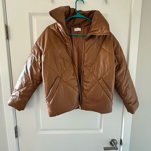 Pink Lily Tan Quilted Jacket